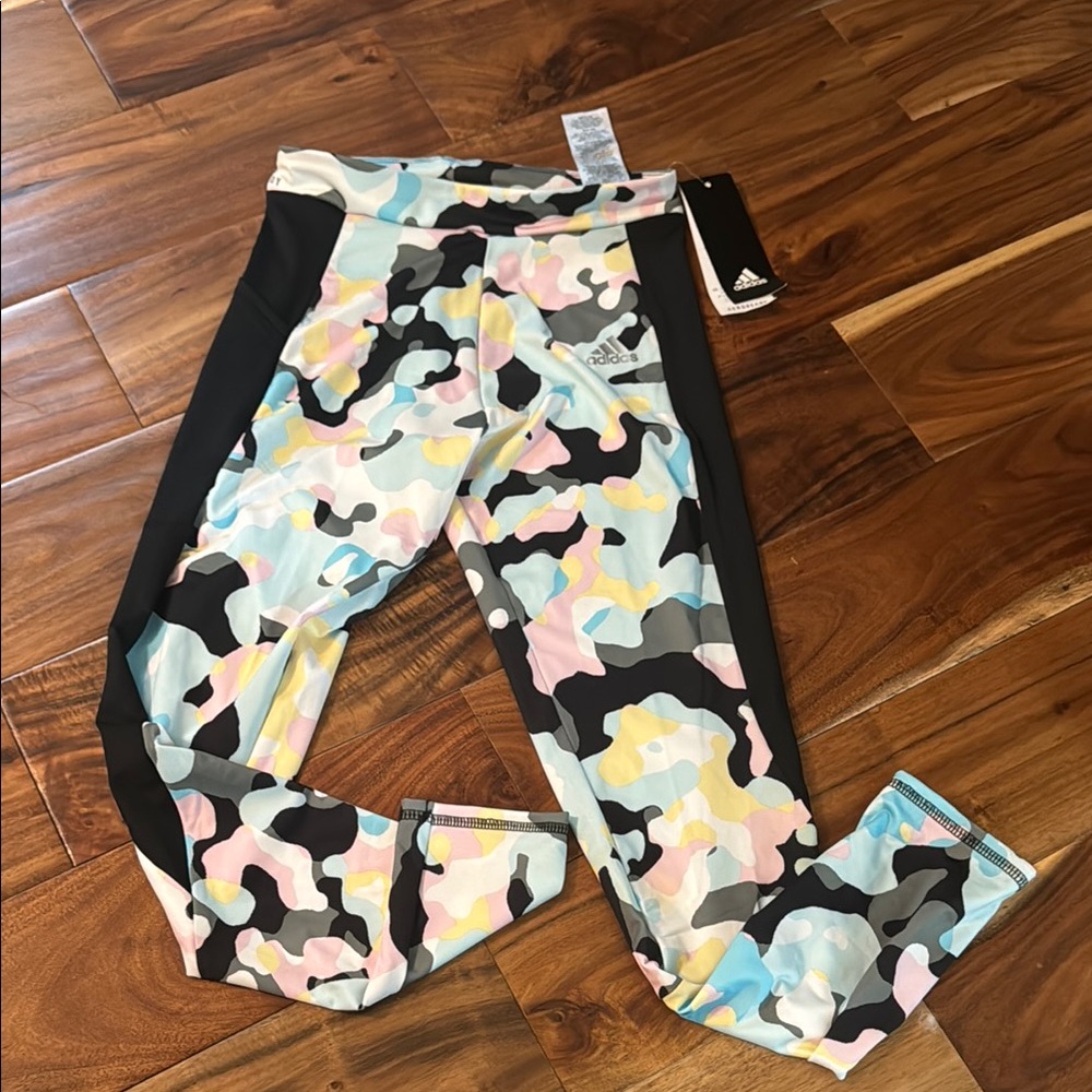 Adidas Black and Pink Leggings for Active Comfort NWT